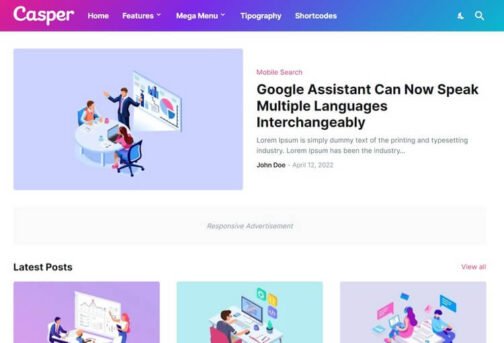 Casper – Premium Blogger Template for Modern & Minimalist Blogs 📰✨